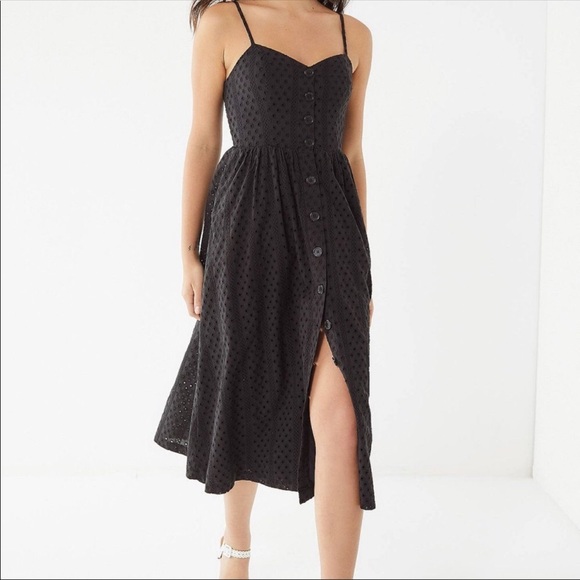 eyelet button down dress